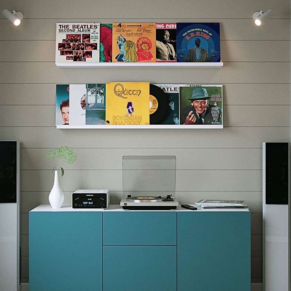 Wallniture Boston 46 Inch White Wall Shelf for Picture Frames - Picture 5 of 9